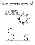 Sun starts with S Coloring Page