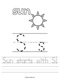 Sun starts with S! Worksheet
