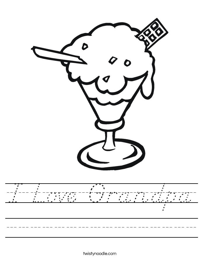 I Love Grandpa Worksheet