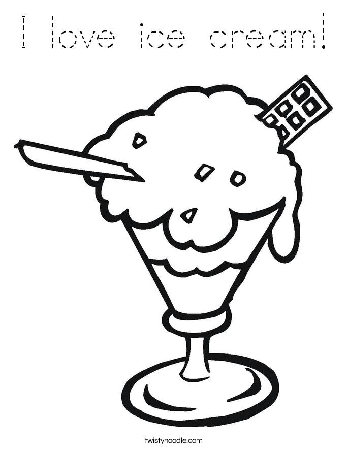 I love ice cream! Coloring Page