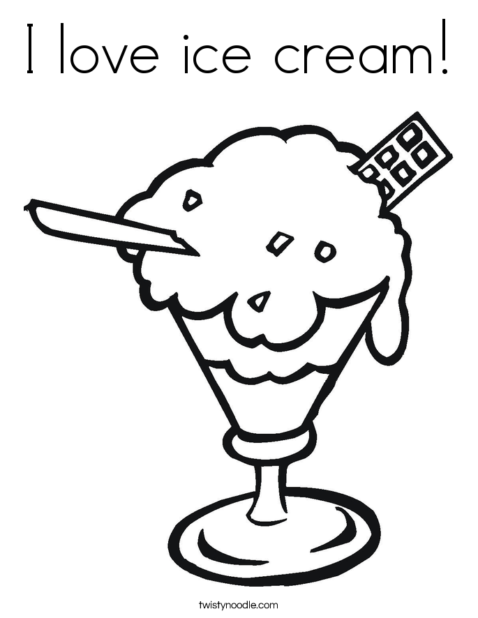 I love ice cream! Coloring Page