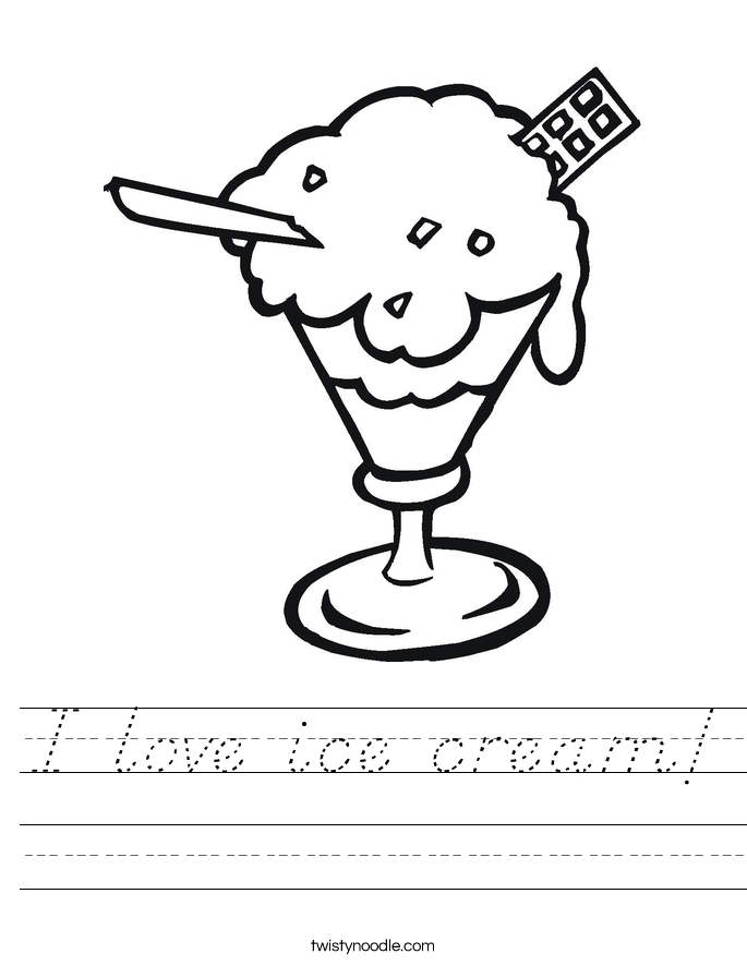 I love ice cream! Worksheet
