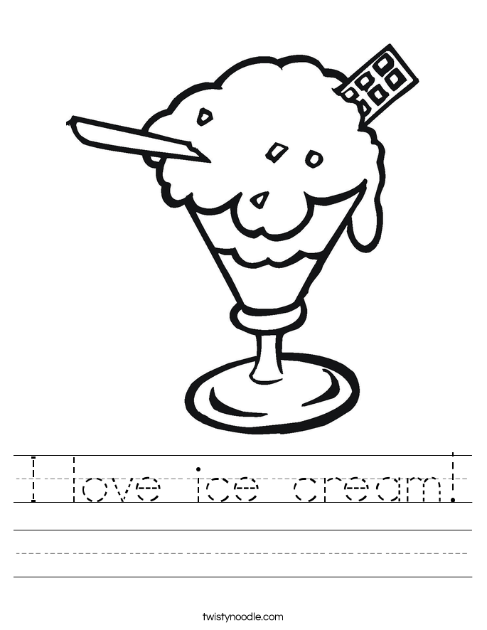 I love ice cream! Worksheet