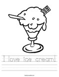 I love ice cream! Worksheet