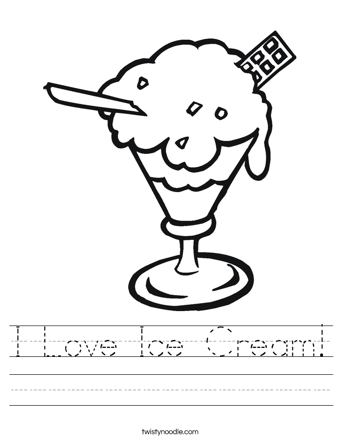 I Love Ice Cream! Worksheet