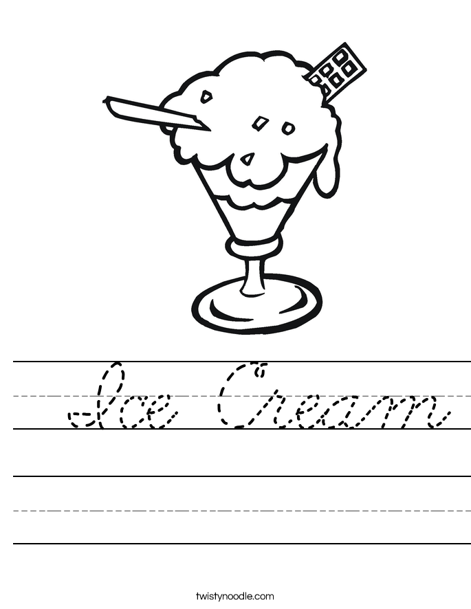  Ice Cream Worksheet