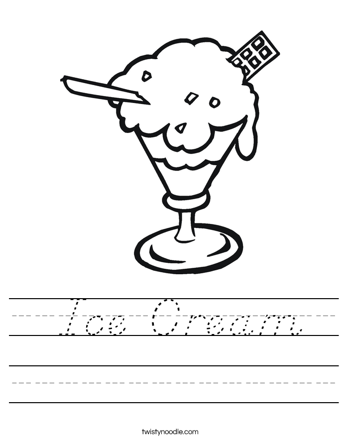 Ice Cream Worksheet