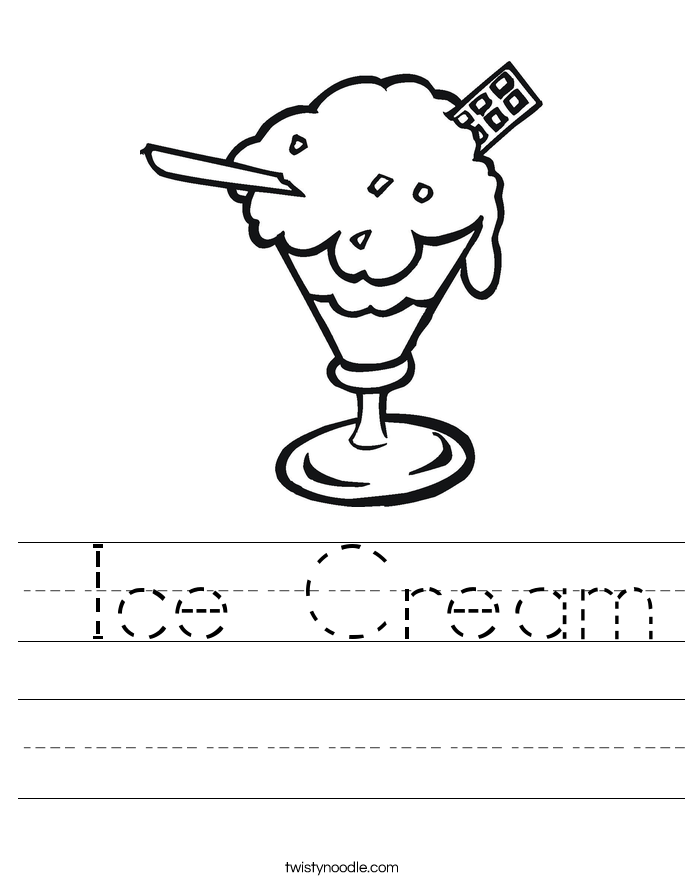  Ice Cream Worksheet