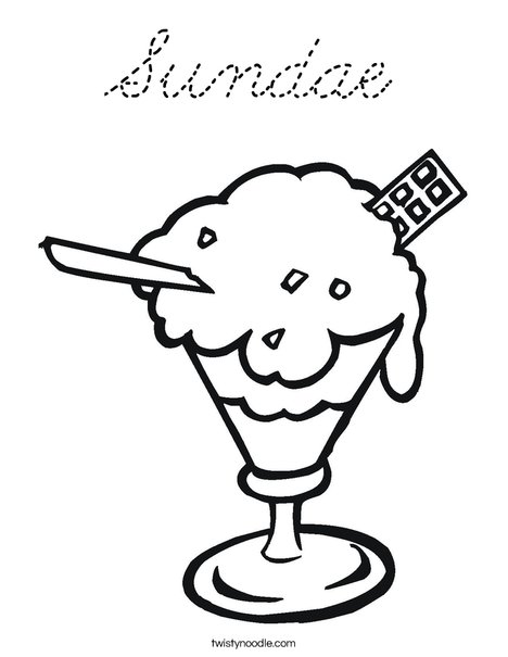 Sundae Coloring Page
