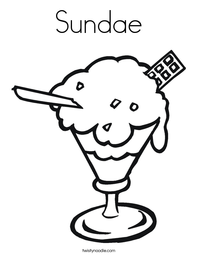 Sundae Coloring Page