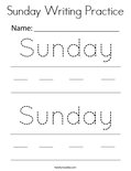 Sunday Writing Practice Coloring Page