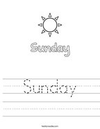 Sunday Handwriting Sheet