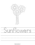Sunflowers Handwriting Sheet