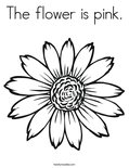 The flower is pink. Coloring Page