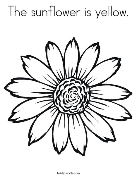 The sunflower is yellow Coloring Page - Twisty Noodle
