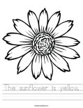 The sunflower is yellow. Worksheet