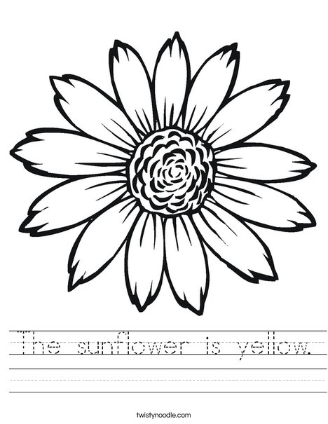 The sunflower is yellow Worksheet - Twisty Noodle