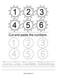 Sunny Day Number Matching Worksheet