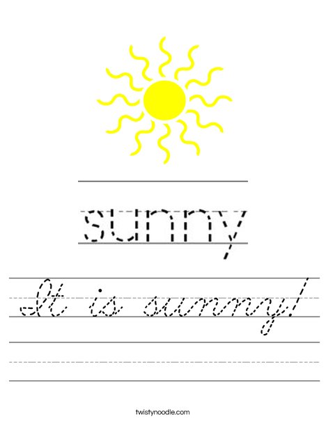Sunny Worksheet
