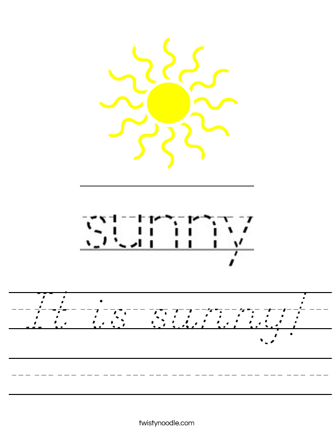 It is sunny! Worksheet
