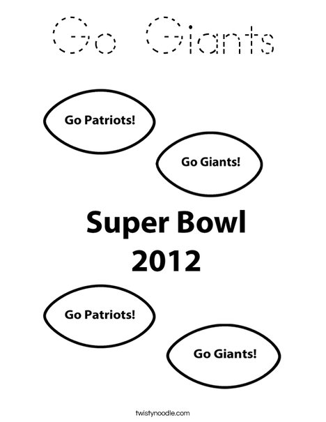 Super Bowl 2012 Coloring Page