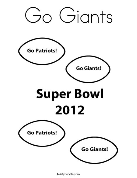 Super Bowl 2012 Coloring Page