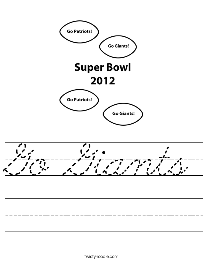 Go Giants Worksheet