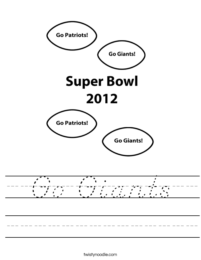 Go Giants Worksheet