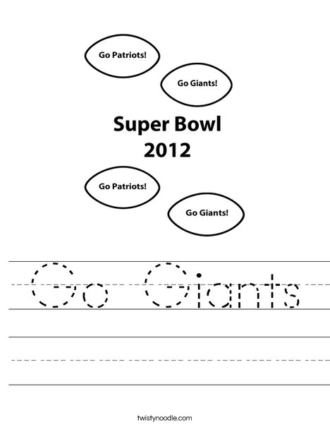 Super Bowl 2012 Worksheet