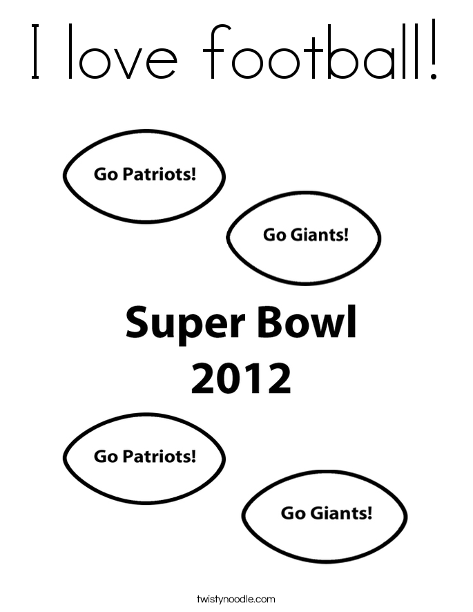 I love football! Coloring Page