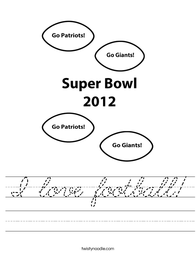 I love football! Worksheet