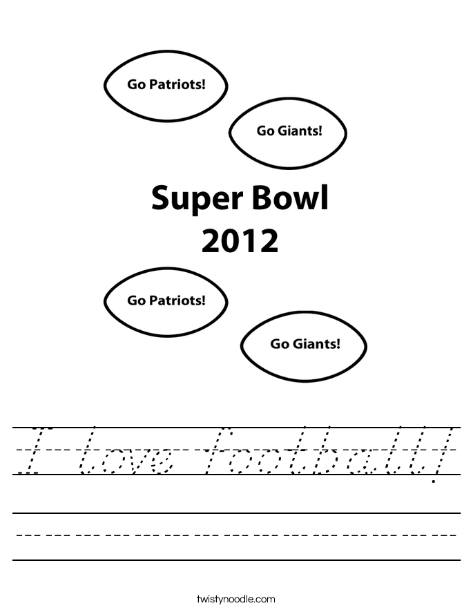 I love football! Worksheet