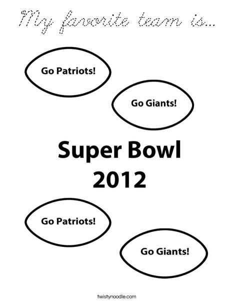 Super Bowl 2012 Coloring Page