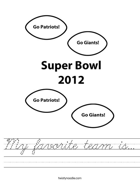 Super Bowl 2012 Worksheet