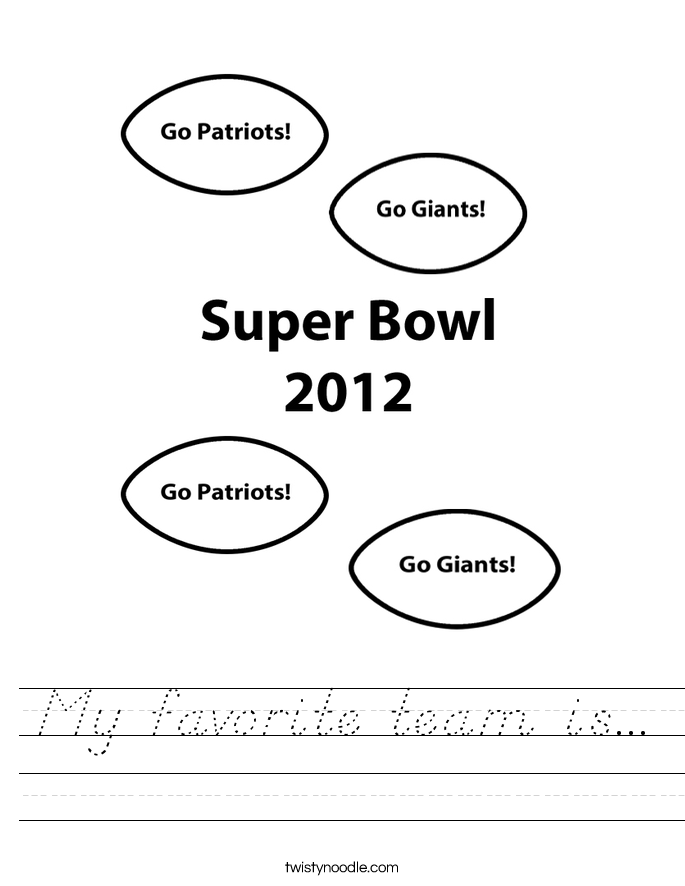 My favorite team is... Worksheet