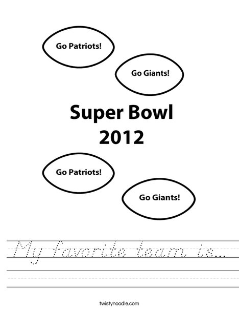 Super Bowl 2012 Worksheet