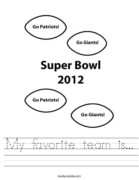 Super Bowl 2012 Worksheet