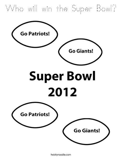 Super Bowl 2012 Coloring Page