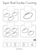 Super Bowl Sunday Counting Coloring Page