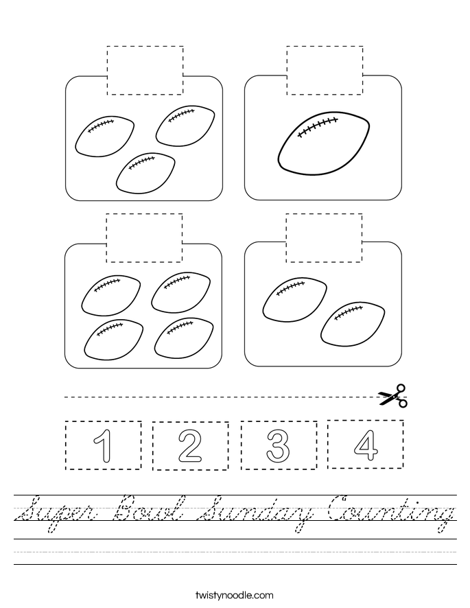 Super Bowl Sunday Counting Worksheet