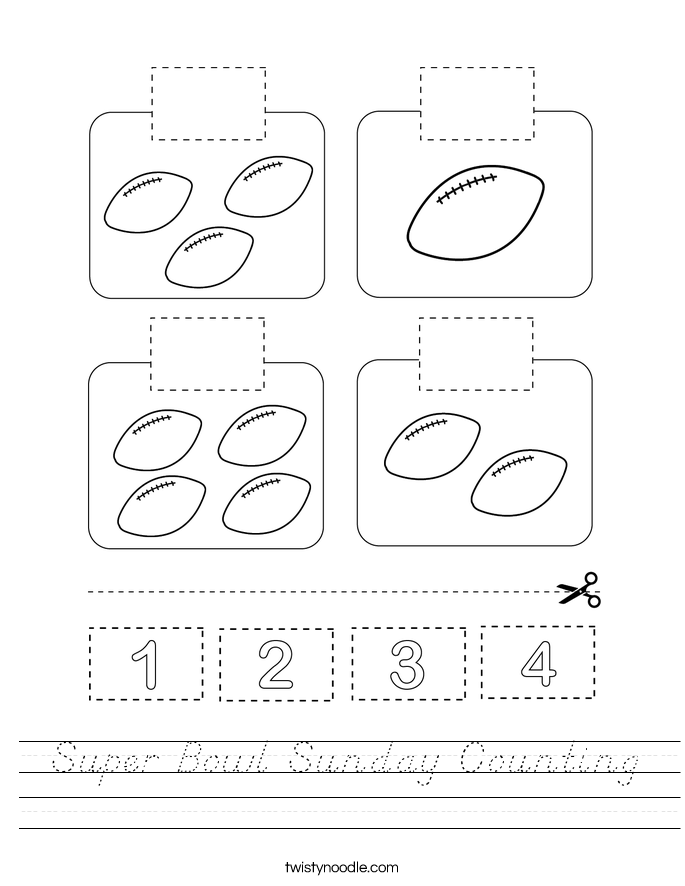 Super Bowl Sunday Counting Worksheet