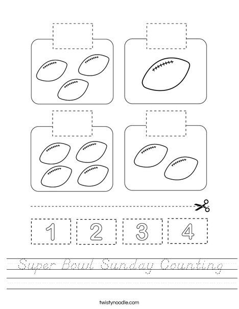 Super Bowl Sunday Counting Worksheet