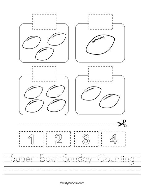 Super Bowl Sunday Counting Worksheet