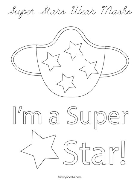 Super Stars Wear Masks! Coloring Page
