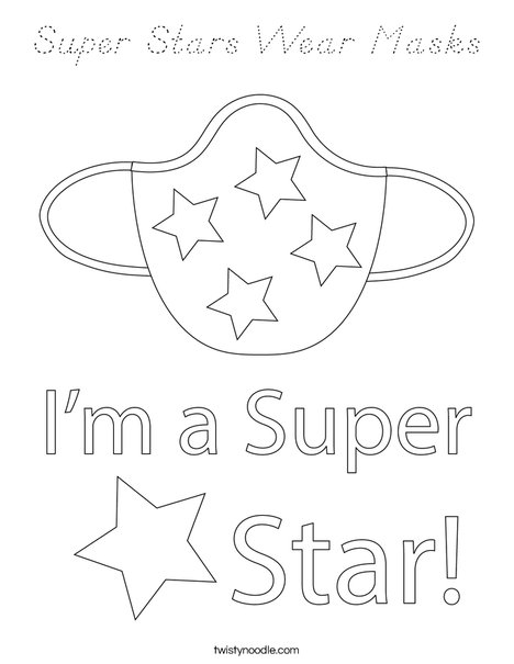 Super Stars Wear Masks! Coloring Page
