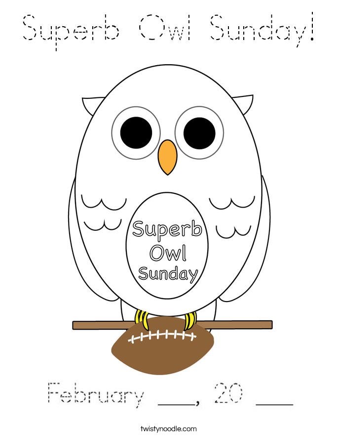 Superb Owl Sunday! Coloring Page