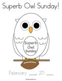 Superb Owl Sunday Coloring Page