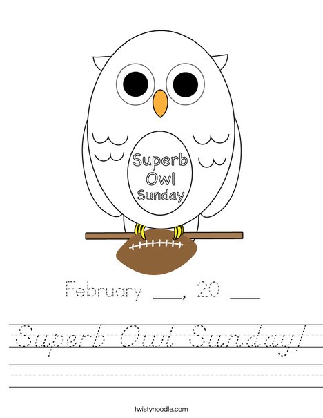 Superb Owl Sunday! Worksheet