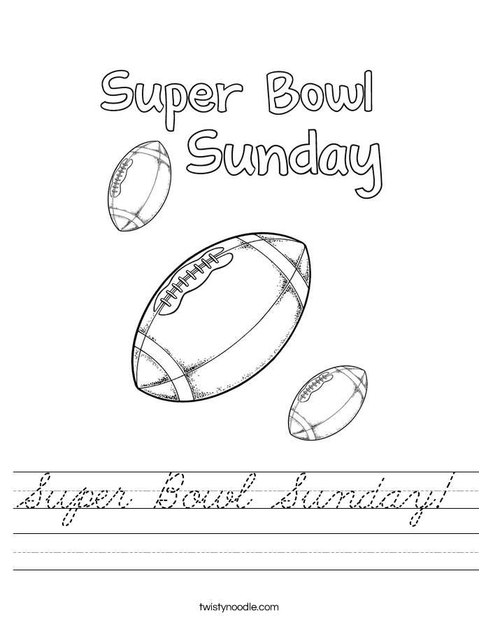 Super Bowl Sunday! Worksheet