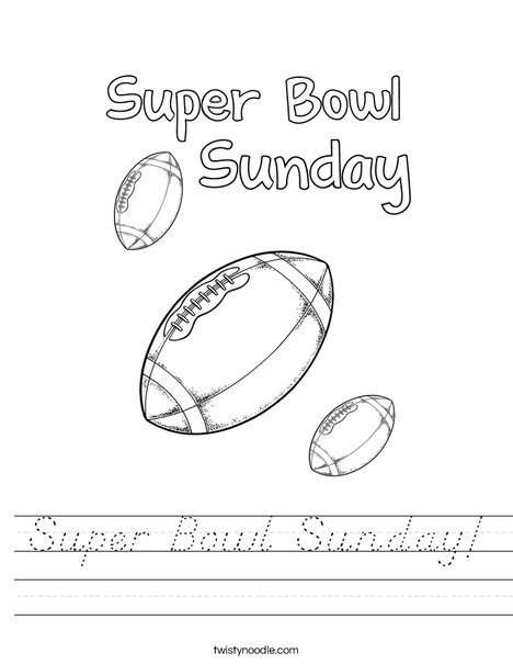 Superbowl Sunday Worksheet